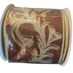 4" ×  10 Yds. Wired Damask Ribbon by California Floral & Home